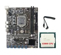 Frefgikty Scheda madre BTC B250C Mining con CPU G3900+ SATA 12XPCIE a USB3.0 Slot per scheda grafica LGA1151 Supporto DDR4 per BTC