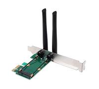 Frefgikty Scheda wireless WiFi Mini PCI-E Express a PCI-E adattatore con 2 antenne esterne per PC