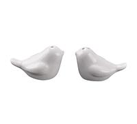 Frefgikty Set di saliera e pepiera in ceramica a forma di uccellini innamorati, personalizzabili, colore: