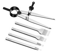 Frefgikty Set di scalpelli per cuoio, per allacciatura a diamante, strumento per punzonatura e punzonatura ad per cuciture in pelle