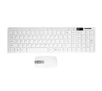 Frefgikty Tastiera wireless sottile bianca + mouse ottico wireless set per PC e laptop