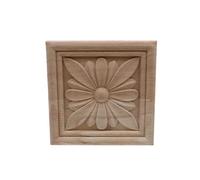 Fregi In Legno Cornice for applique ad angolo intagliata con decalcomania in legno non verniciato vintage for mobili for la casa Porta dell'armadio a muro Decorativa in miniatura in(8cmX8cm-04)