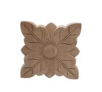 Fregi In Legno Cornice for applique ad angolo intagliata con decalcomania in legno non verniciato vintage for mobili for la casa Porta dell'armadio a muro Decorativa in miniatura in(12cmX12cm-03)