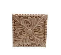 Fregi In Legno Cornice for applique ad angolo intagliata con decalcomania in legno non verniciato vintage for mobili for la casa Porta dell'armadio a muro Decorativa in miniatura in(A15CMX15CM)
