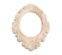 Fregi In Legno Decorativi Per Mobili Porta in legno massello Cuore Decorazione floreale Decalcomania ovale Applique intagliato vintage Onlay Scultura in legno Ornamento for mobili in pizzo cavo 31 * 2