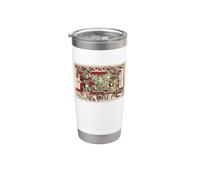 Fregio mesoamericano/copricapo antichi guerrieri design Bicchiere termico in acciaio inox doppia parete