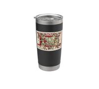 Fregio mesoamericano/copricapo antichi guerrieri design Bicchiere termico in acciaio inox doppia parete