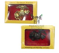 Fregio metallo AMERICANO USMC Marine Corps da cappello Istruttore Oro originale