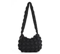 Freiesoldaten Donna Borsa a Tracolla Trapuntata Imbottitura Borsa a Tracolla Hobo con Cerniera Nero 34cm x 10cm x 29cm