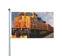 Freight Train Bandiera Da Esterno Resistenti Bandiera Esterna Con Occhielli Striscione 90X150Cm Per Soggiorno Sport Campionato