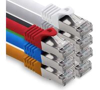 freiwerk 1 m - 7 colori - 7 pezzi Cavo di rete CAT.7 Lan Ethernet Patch Cable S-FTP LSZH PIMF 10GB s RJ45 maschio Cat6a