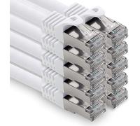 freiwerk 10 cavi di rete CAT.7, 1,0 m, colore: bianco, S-FTP LSZH PIMF 10 GB s RJ45, spina Cat6a