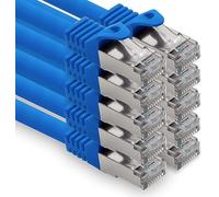 freiwerk 10 cavi di rete CAT.7, 1,0 m, colore: blu, S-FTP LSZH PIMF 10 GB s RJ45 maschio Cat6a