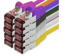 freiwerk Cavo di rete Cat.6 0,5m 10 colori Cavo Ethernet Lankabel Cat6 Cavo di rete Lan Sftp Pimf Patchcable 1000 Mbit s compatibile con Cat5 Cat5e Cat6a Cat7 Cat8