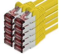 freiwerk Cavo di rete Cat.6 1m giallo - 10 x Cavo Ethernet Lankabel Cat6 Cavo di rete Lan Sftp Pimf Patchcable 1000 Mbit s compatibile con Cat5 Cat5e Cat6a Cat7 Cat8