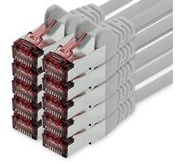 freiwerk Cavo di rete Cat.6 1m grigio - 10 x Cavo Ethernet Lankabel Cat6 Cavo di rete Lan Sftp Pimf Patchcable 1000 Mbit s compatibile con Cat5 Cat5e Cat6a Cat7 Cat8