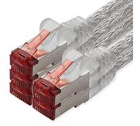 freiwerk Cavo di rete Cat.6 2m trasparente - 5 x Cavo Ethernet Lankabel Cat6 Cavo di rete Lan Sftp Pimf Patchcable 1000 Mbit s compatibile con Cat5 Cat5e Cat6a Cat7 Cat8
