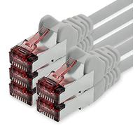 freiwerk Cavo di rete Cat.6 3 metri grigio - 5 x Cavo Ethernet Lankabel Cat6 Cavo di rete Lan Sftp Pimf Patchcable 1000 Mbit s compatibile con Cat5 Cat5e Cat6a Cat7 Cat8