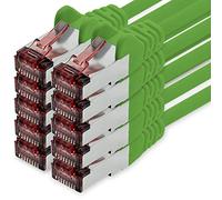 freiwerk Cavo di rete Cat.6 7,5m verde - 10 x Cavo Ethernet Lankabel Cat6 Cavo di rete Lan Sftp Pimf Patchcable 1000 Mbit s compatibile con Cat5 Cat5e Cat6a Cat7 Cat8