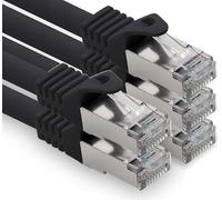 freiwerk Cavo di rete CAT.7, 0,5 m, nero, 5 pezzi, S-FTP LSZH PIMF 10 GB s RJ45, spina Cat6a
