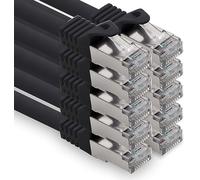 freiwerk Cavo di rete CAT.7, 2 m, nero, 10 pezzi, cavo di rete Lan Ethernet, S-FTP LSZH PIMF 10 GB s RJ45, spina Cat6a