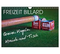 Freizeit Billard - Queue, Kugeln, Kreide und Tisch (Wandkalender 2026 DIN A4 quer), CALVENDO Monatskalender: Billard - faszinierender Sport am grünen Tuch mit Stock und Stoß
