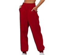 Freizeithose Damen Lang Mit Taschen - Jogginghose Blau Weiß Sporthose Baumwolle Sweathose Mit Bündchen Sweatpants Baggy Laufhose Herbst Winter Traininghose Große Größe Jogginghosen S-Xxxl Für Fitness