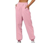 Freizeithose Damen Lang Mit Taschen - Jogginghose Blau Weiß Sporthose Baumwolle Sweathose Mit Bündchen Sweatpants Baggy Laufhose Herbst Winter Traininghose Große Größe Jogginghosen S-Xxxl Für Fitness