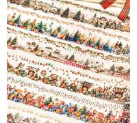 Frekyar Christmas PET Wshi - Set di 6 rotoli di nastro per scrapbook a tema natalizio per diario, junk journal, scrapbooking, planner, cover per telefono, notebook, fotogramma (Chris)