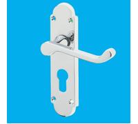 Frelan Epsom Suite Leva Maniglia On Euro Blocco Piastra Set Cromo Lucido