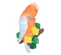 FRELEAN Cockatoo Ornaments for Garden & Home Decor | Lifelike Composite Sculpture with Hanging Design | Lawn/Patio/Desktop Decoration | 505g Weather - Resilient Bird Statue