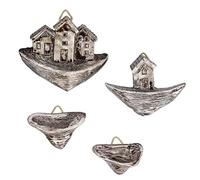 FRELEAN Decorazione per la casa in miniatura in plastica, realistica micro paesaggio per acquari/terrari/decorazione per la casa, ornamento rustico per acquario con dettagli realistici, set da 4 pezzi