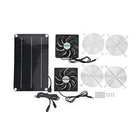 FRELEAN Ventilatore Solare Doppio aspiratore Portatile Sicuro con Pannello Solare per Cuccia per Animali Domestici DC 12V