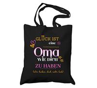 FremiBag Borsa in tessuto per la migliore nonna - La felicità è una nonna come te - regalo per la nonna, idea regalo per la nonna, idea regalo per la nonna, naturale
