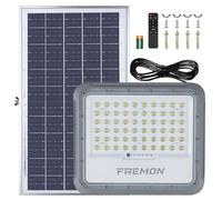 FREMON 200W Faro LED Esterno con Pannello Solare, 2100LM Faretti Solari Esterno con Telecomando, Funzione di Temporizzazione Luce Solare LED Esterno con 5M Estensore per Giardino e Cortile