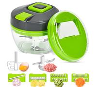 FREMON Tritatutto Manuale, 6 IN 1 Mandolina, 520 ml Mini Schiaccia Piccolo con Lame Intercambiabili, Affetta Verdure Ideale Accessori Cucina - Tagliaverdure per Patate, Cipolla, Frutta, Formaggio