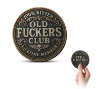 Frenaki Old Fuckers Club - Moneta per Socio a Vita, Ancora in Movimento, Senza Regole, Senza Filtri, Moneta Sfida Divertente per Uomini, Regalo Divertente per Il Compleanno del Pensionamento (1Pc)