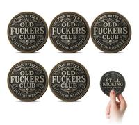 Frenaki Old Fuckers Club - Moneta per Socio a Vita, Ancora in Movimento, Senza Regole, Senza Filtri, Moneta Sfida Divertente per Uomini, Regalo Divertente per Il Compleanno del Pensionamento (5Pcs)