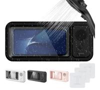 Frenaki Supporto per telefono Aqua Play, altoparlante Bluetooth intelligente integrato, 100% impermeabile/antiappannamento e rotazione a 360°, supporto per telefono impermeabile Aqua Play (Black)