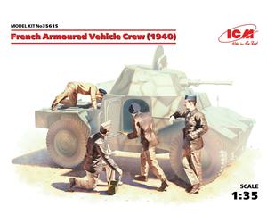 French Armoured Vehicle Crew 1940 4 Figures New Molds 1:35 Plastic Model Kit ICM