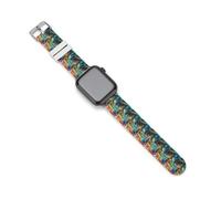 French Bull Dog In Summer - Cinturino compatibile con iWatch, cinturino morbido e divertente per Smart Watch, 38 mm/40 mm, 42 mm/44 mm, 38mm/40mm, Silicone, Nessuna pietra preziosa