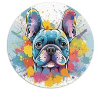French Bulldog 1000 Pezzi Jigsaw Puzzle Giochi Educativi Relief Dello Stress Jigsaw Rotondo Gioco Di Sfida Unica Per Adulti E Bambini 1000pcs (67.5x67.5cm)