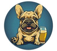 French Bulldog 1000 Pezzi Jigsaw Puzzle Giochi Educativi Relief Dello Stress Puzzle Rotondi Sfida Colore Per Adulti E Bambini 1000pcs (67.5x67.5cm)