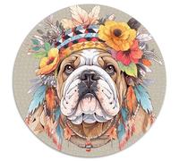 French Bulldog 1000 Pezzi Jigsaw Puzzle Giochi Educativi Relief Dello Stress Puzzle Rotondo Bellissima Decorazione Puzzle Per Adulti E Bambini 1000pcs (67.5x67.5cm)