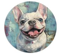 FRENCH BULLDOG 1000 Pieces Round Puzzle Jigsaw Gifts Stress Relief Puzzle Toy Per La Decorazione Delle Pareti