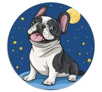FRENCH BULLDOG 1000 Pieces Round Puzzle Jigsaw Gifts Stress Relief Puzzle Toy Per La Decorazione Delle Pareti for Adults 1000pcs (67.5x67.5cm)