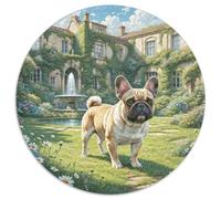 French Bulldog (5) 1000 Pezzi Jigsaw Puzzle Giochi Educativi Relief Dello Stress Pet Dog Puzzle Rotondo Bellissima Decorazione Puzzle Per Adulti E Bambini 1000pcs (67.5x67.5cm)