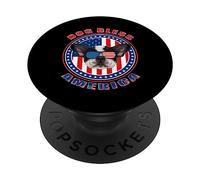 French Bulldog Dog Bless America Us Flag Sunglasses 4th July PopSockets PopGrip Adesivo