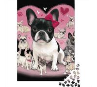 French Bulldog Family Love Puzzle Impossibili 1000 Pezzi Decorazione Per La Casa. Giochi Rilassamento E Intelligence Per Adulti E Ragazzi Da 14 Anni 70x50cm/1000pcs