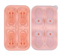 French Bulldog Ice Mold, Stampi con decorazione per la casa, French Bulldog Ice Cube Mold, Fun Animal Shape 3D Popsicle Molds, Whiskey Party Drinksf (arancione)